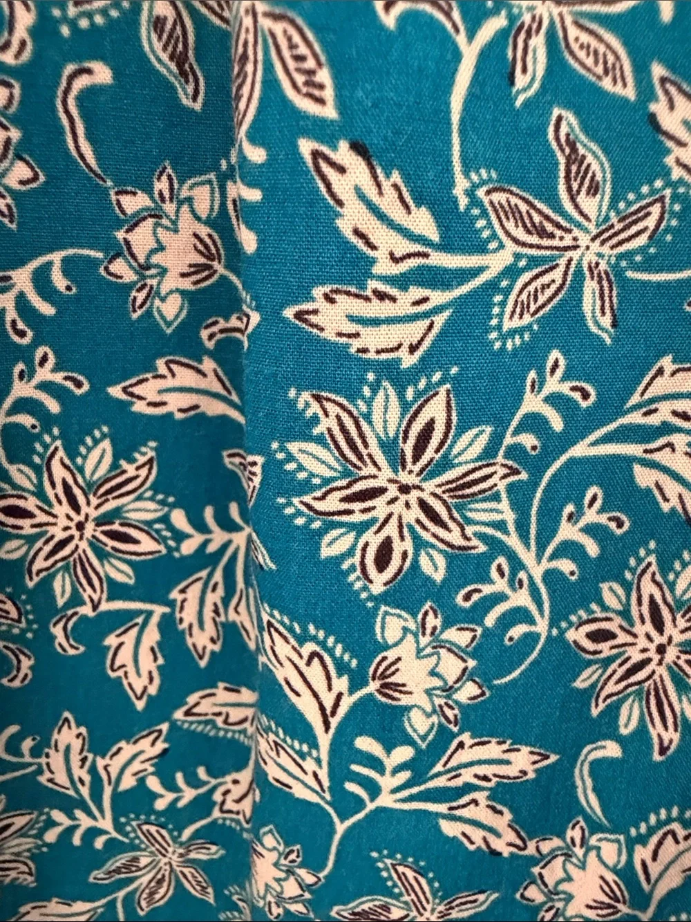 Madewell Teal Floral Puff-Sleeve Peasant Top